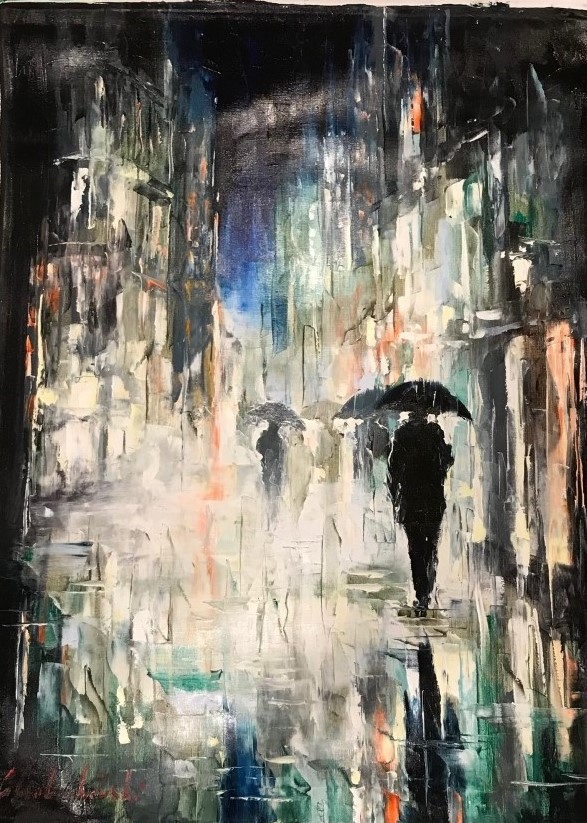Gleb Goloubetski Rain in the City (Framed)